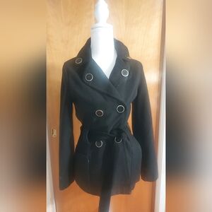 Woman Slim Fit Elegant Black Coat For Woman
